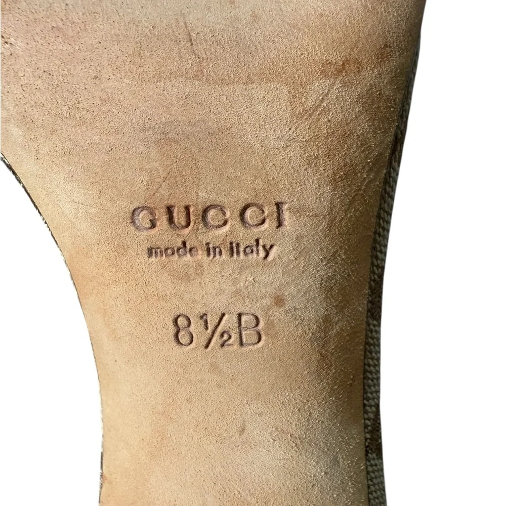 Gucci Tan and Green Open-Toe Sandals - Picture 6 of 7